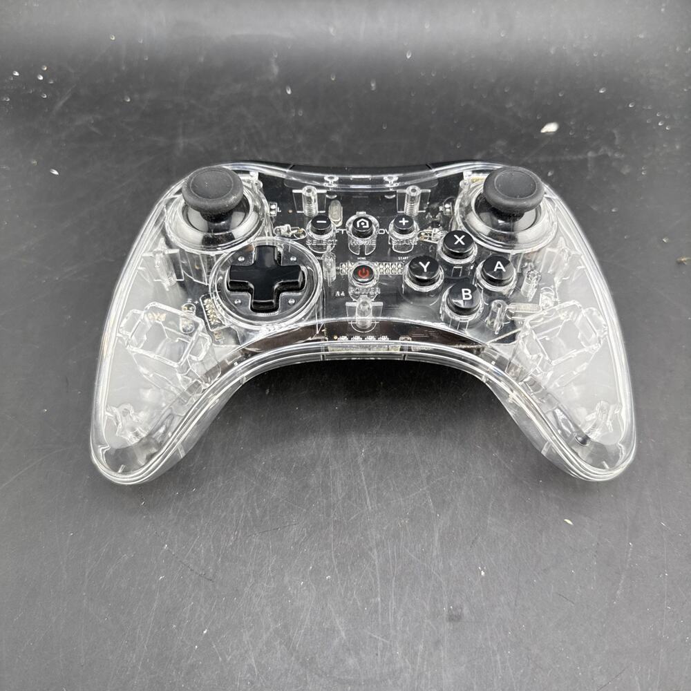 Afterglow Transparent Wireless Wii U Controller PDP Untested